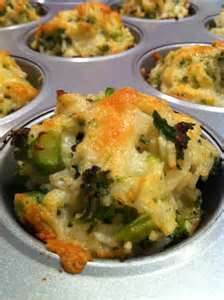 Baked Cheddar Broccoli Rice Cups