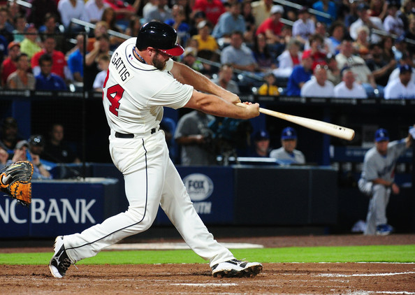 Evan Gattis hits a homer against the Dodgers Media by www.zimbio.com