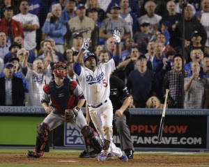 Juan Uribe blasts a game winning homer to send the Dodgers to the NLCS Media by news.yahoo.com