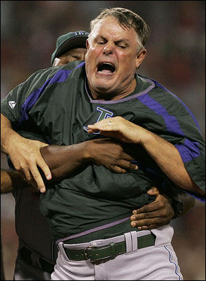 Lou Pinella throws a tantrum. Media by www.ultimateyankees.com