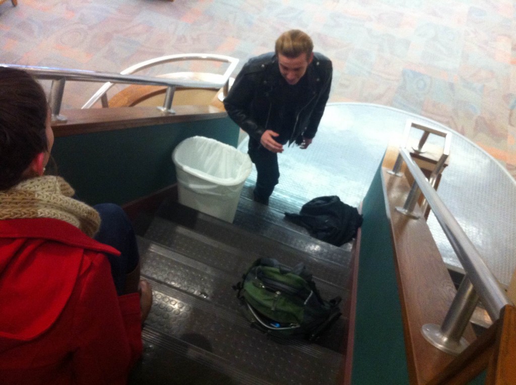 There are no escalators on campus so Luke Cottingham improvises Source: Thomas Hajny