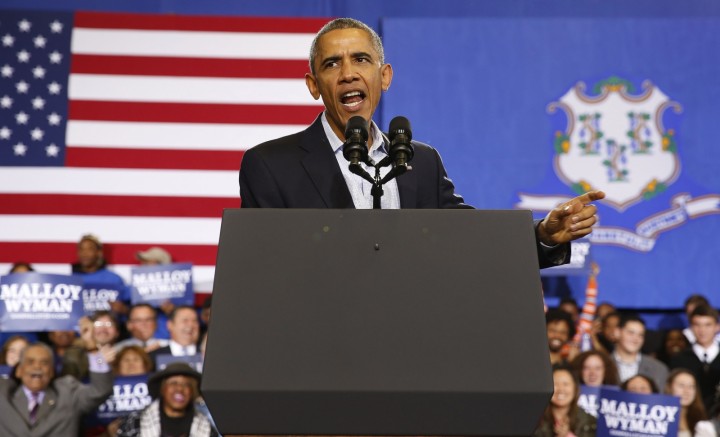 President Obama speaking at a campaign event in Connecticut. Source: www.ibtimes.co.uk