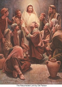 Disciples with Jesus after the Ressurection.