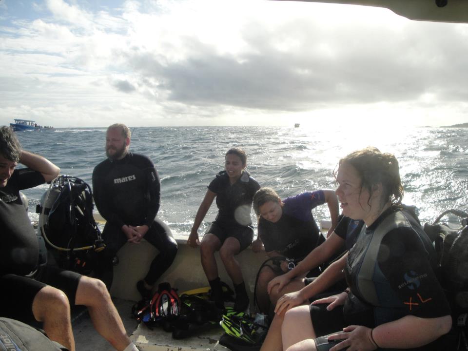 Jake took students scubdiving in Honduras Interterm2015 