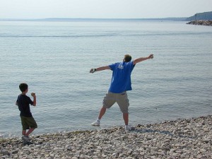 Stone-skipping has evolved from a leisure activity to a competitive sport.  Image from mackinacblog.com