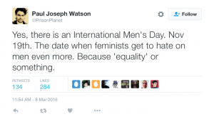 tweet about international men's day
