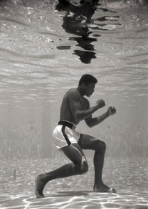 Muhammad Ali training underwater. Image from boxinguncut.files.wordpress.com