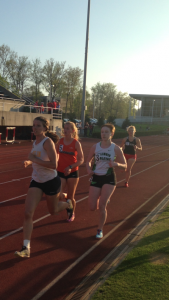 Brooke Goodyear running in the 3000 meter race. Image by Austin Brinkman 
