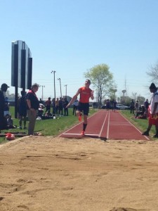 David Martian about to leap into the long jump pit. Image from Austin Brinkman 