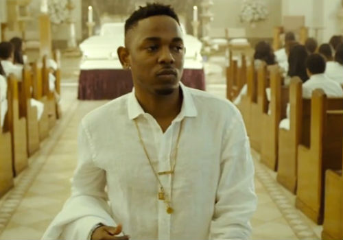 Kendrick Lamar in church during the Don't Kill My Vibe music video. Image by: inflexwetrust.com