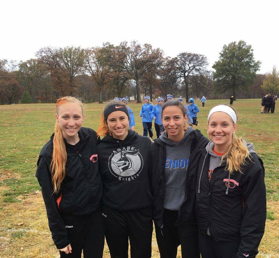 Senior ladies at one of their last home cross country meets. "Sic'm Panthers" Image by Sylvia Haygood 