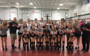 team celebrating 7 straight conference titles Media by Greenville College Womens Volleyball facebook page