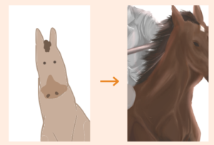 Horse progress picture by MomokaM